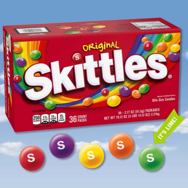 SKITTLES Candy, Original 2.17-Ounce, 36 Packs of Individually Wrapped Candy Bulk Box - Image 4
