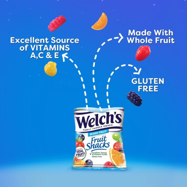 Welch's Fruit Snacks Bundle, Mixed Fruit & Berries 'N Cherries, Gluten Free, Bulk Pack, Individual Single Serve Bags, 0.8 oz (Pack of 80) - Image 6