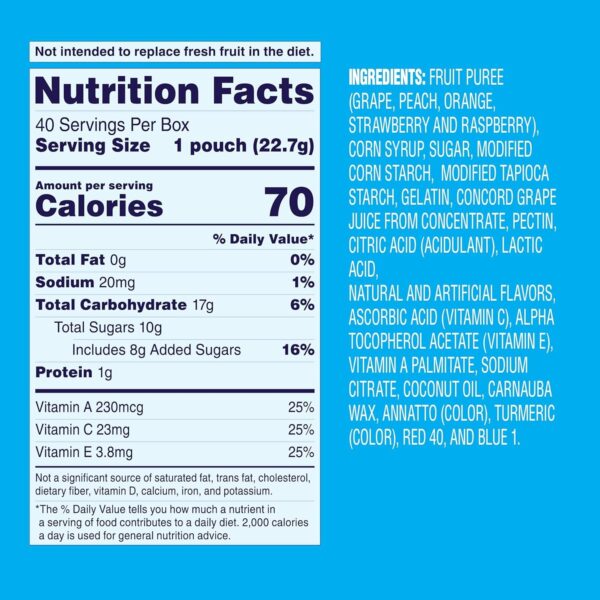 Welch's Fruit Snacks Bundle, Mixed Fruit & Berries 'N Cherries, Gluten Free, Bulk Pack, Individual Single Serve Bags, 0.8 oz (Pack of 80) - Image 4