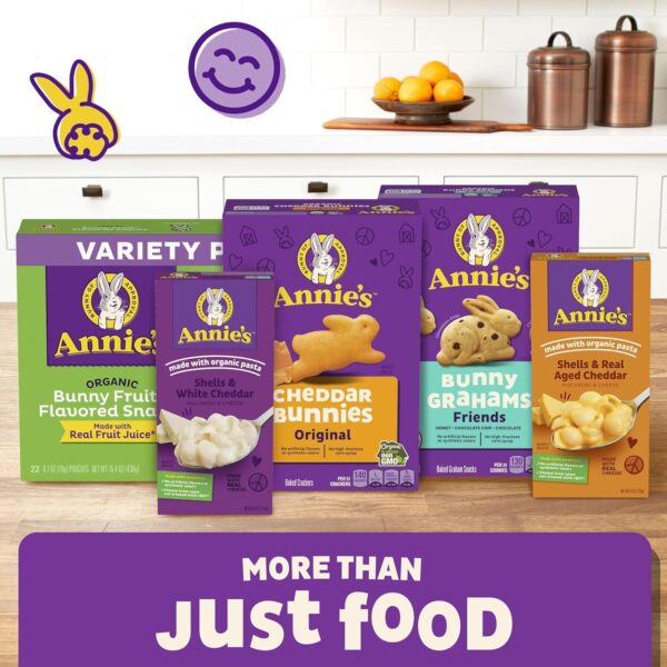 🚚Annie's Organic Variety Pack, Easter Basket Stuffers, Cheddar Bunnies, Bunny Grahams, and Cheddar Squares, 11 oz, 12 Pouches - Image 8