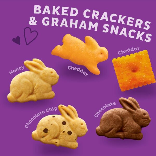 🚚Annie's Organic Variety Pack, Easter Basket Stuffers, Cheddar Bunnies, Bunny Grahams, and Cheddar Squares, 11 oz, 12 Pouches - Image 2